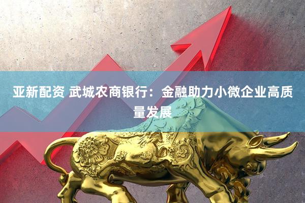 亚新配资 武城农商银行：金融助力小微企业高质量发展